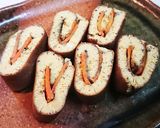 キャロットの胡麻卵焼きロール作り方7写真