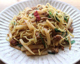 m大根の皮とニラの醤油焼きそば作り方6写真