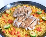 鶏もも肉のバレンシア風パエリア作り方7写真