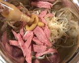 レンチンで♫もやしとハムの辛子醤油和え作り方7写真