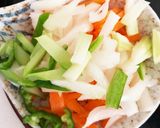 レンジじゃがいもひき肉林檎入りシチュー丼作り方1写真