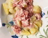 レンジじゃがいもひき肉林檎入りシチュー丼作り方11写真