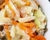 レンジじゃがいもひき肉林檎入りシチュー丼作り方17写真