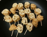 源氏パイ風♪油揚げのマヨチーズロール焼き作り方5写真