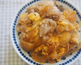 新じゃが・もも肉煮物のリメイク丼!作り方5写真