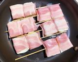 家事ヤロウ豆腐ベーコン巻串にんにく作り方2写真