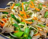 豚タン細切り野菜炒め。作り方7写真