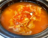 かつおだしとははつゆでキムチ鍋うどん作り方3写真