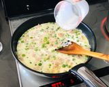 うすい豆と鶏ミンチのクリームパスタ　作り方4写真