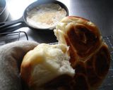 スキレット2枚で焼くリンゴのちぎりパン作り方14写真