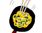 貝とニラ卵のしいたけ出汁パスタ作り方4写真