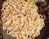 野菜と甘辛鶏肉のせ蕎麦作り方3写真