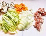 豚ばら豆乳スープパスタ♪作り方1写真