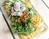 レンジでできる！しらすと水菜の和風パスタ作り方5写真