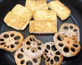 豆腐ステーキ♪春菊ソースで作り方5写真