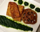 豆腐ステーキ♪春菊ソースで作り方6写真