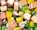 厚揚げ・ピーマン・しめじの甘酢餡掛け作り方4写真