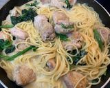 鶏肉とほうれん草のチーズクリームパスタ作り方6写真