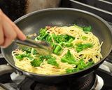 菜の花とバーニャカウダソースのパスタ作り方12写真
