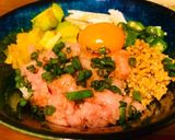 沢庵が主役！ねばねばネギトロアボカド丼作り方3写真
