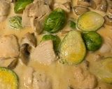 鶏肉と芽キャベツのクリームスパゲッティ作り方7写真