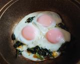 ほうれん草のマヨソテーで巣ごもり卵☺️作り方5写真