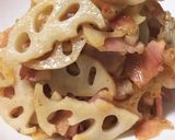 材料2つ！超簡単 蓮根とベーコンの炒め物作り方8写真