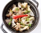 簡単【蓮根としめじのオイル煮】アヒージョ作り方4写真
