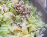 あさりベーコンキャベツの玉子とじ♪作り方3写真