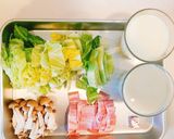白菜とベーコンとしめじのミルクスープ作り方1写真