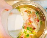白菜とベーコンとしめじのミルクスープ作り方3写真
