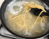 トマトジュースと牛乳の海老クリームパスタ作り方4写真