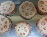 れんこんはさみ焼き&巾着煮&ハンバーグ♪作り方3写真