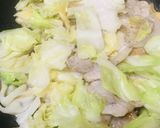 丼弁当●豚肉の生姜焼き丼＆キャベツ炒め盛作り方3写真