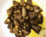 鶏肉ハツのカレー風味作り方4写真