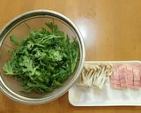 食べやすい！春菊のごまマヨソテー作り方1写真