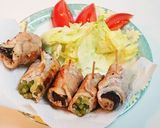 茄子とニンニクの芽の豚ロース巻きサラダ作り方6写真