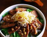 レモンペーストdeねぎと水菜の豚ヒレ丼作り方8写真