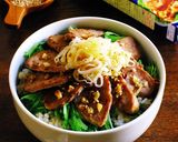 レモンペーストdeねぎと水菜の豚ヒレ丼作り方9写真