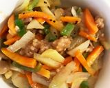 レンジじゃがいもひき肉キウイオイスター丼作り方14写真