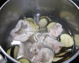 簡単！茄子と豚生姜のお味噌汁作り方3写真
