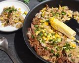 フライパンで炊くご飯。アレンジご飯ピザ作り方9写真