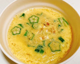 レンジで簡単！梅とオクラの茶碗蒸し作り方9写真