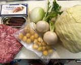 ぎんなんとひき肉のアンチョビパスタ作り方1写真
