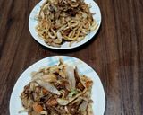 豚肉とキャベツのおかかバター醤油うどん作り方5写真