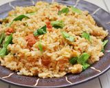 簡単で美味い！鮭フレークとキャベツの炒飯作り方5写真