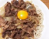 牛丼の具のせ温ったかぶっかけそば作り方5写真