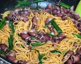 ホタルイカのキムチ風パスタ作り方4写真