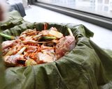 【中華料理】蓮の葉で香りUP!鶏肉の蒸し作り方7写真