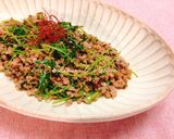 豆苗と豚ミンチの豆板醤炒め作り方6写真